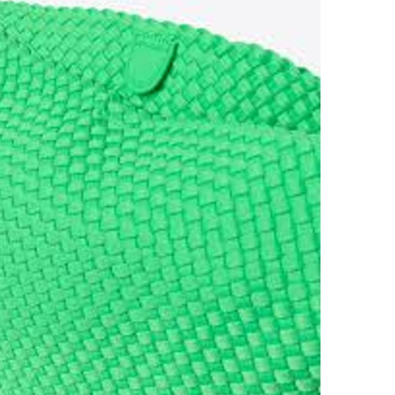 Susana Monaco Intrecciato Woven Hobo Bag Tote Zing Neon Green Nwt Luxe Beach — image 6 of 8